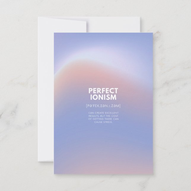 Erinnerung gegen Stress Flat Dankeschön Karte (Rückseite)