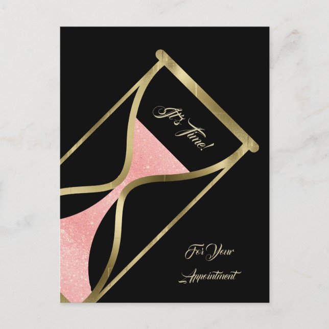 Erinnerung Glitzy Rose Goldenes Hourglass Postkarte (Vorderseite)