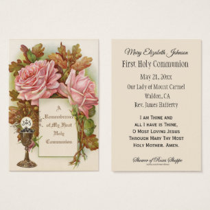 Erinnerung Heilige Karte Jesus Erste Heilige Kommu