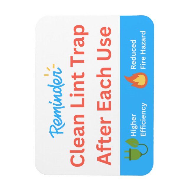 Erinnerung: Klare Lint Trap 3" x 4" Flexible Magne Magnet (Vertikal)