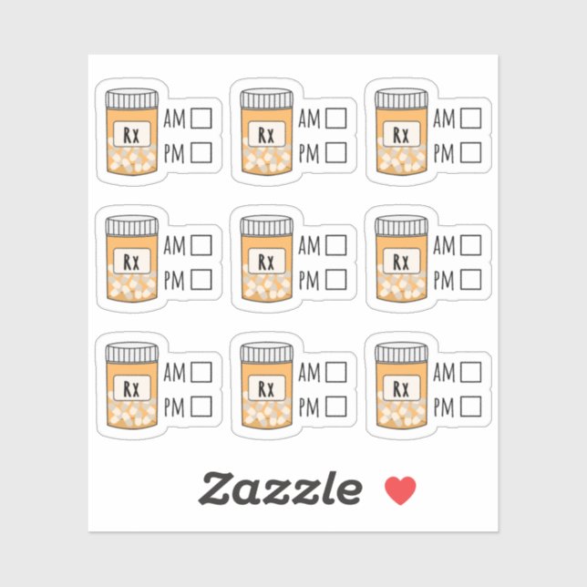Erinnerung Medizinische Verschreibung Pillenüberwa Aufkleber (Blatt)