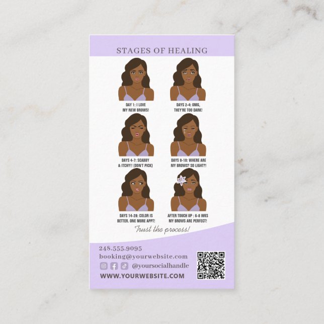 Erinnerung nach der Pflege und Ernennung Visitenkarte (Rückseite)