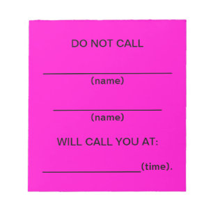 Erinnerung nicht aufrufen (rosa) notizblock