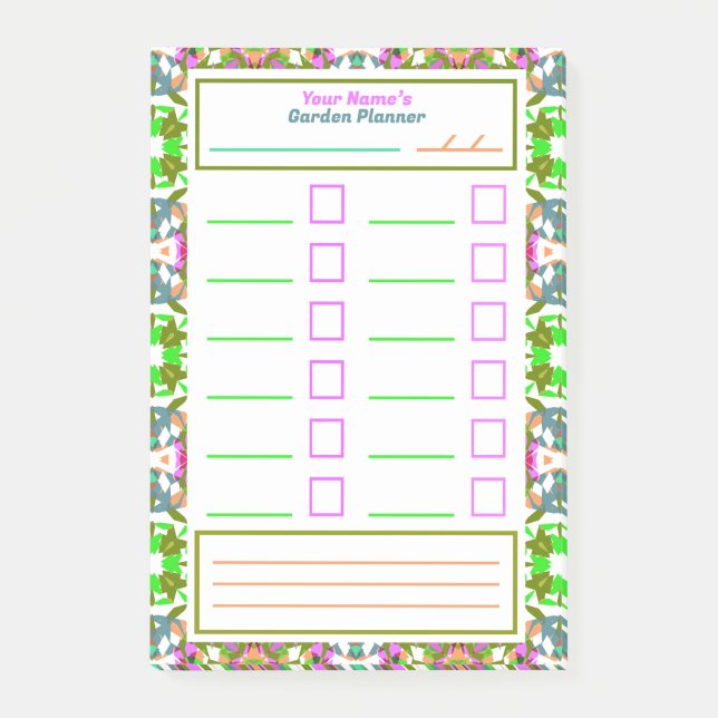 Erinnerung-Planerprogramm für Garden zu führen Post-it Klebezettel (Vorderseite)
