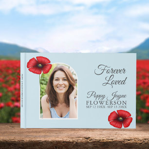 Erinnerung Poppy Blue Funeral Memorial Gästebuch