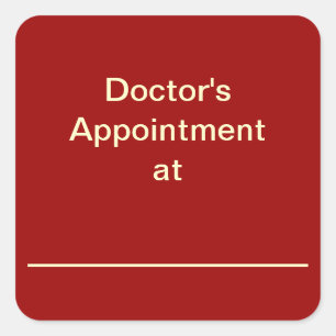 Erinnerung-Sticker für Termine (rot) Quadratischer Aufkleber