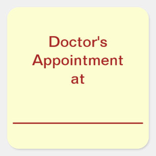 Erinnerung-Sticker für Termine (weiß) Quadratischer Aufkleber