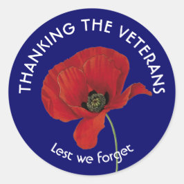 Erinnerung | Tag der Verhaftung | VETERANER | Mohn Runder Aufkleber