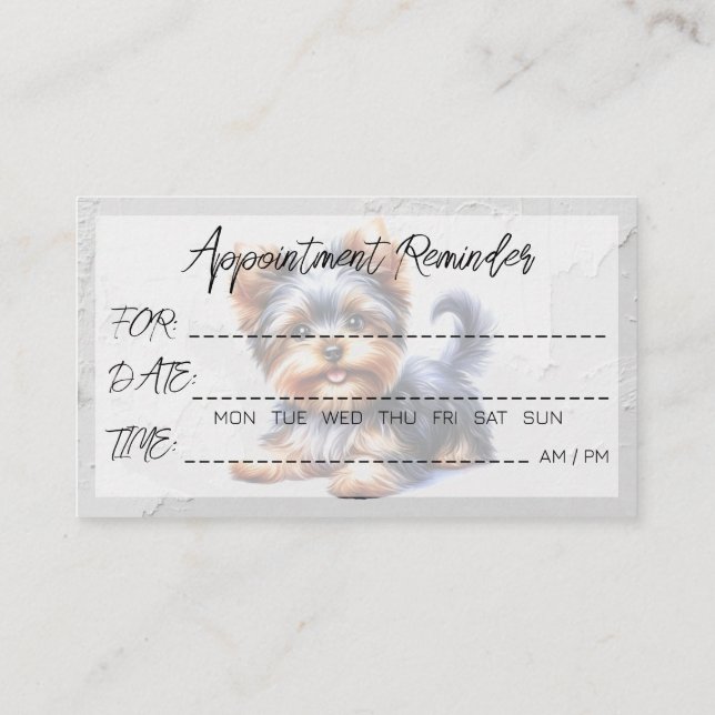 Erinnerung von Tierärzten ernennen Visitenkarte (Rückseite)