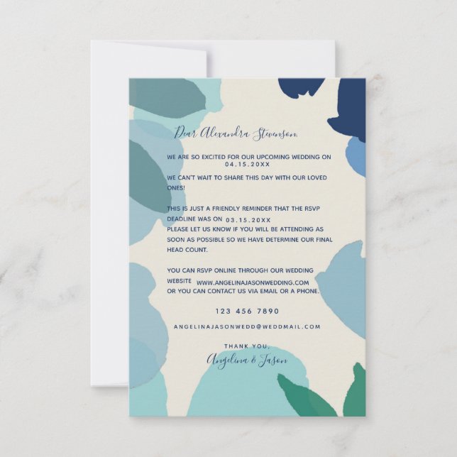 Erinnerung Wedding Einladung RSVP Card (Vorderseite)