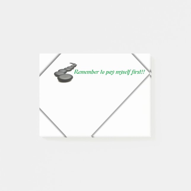 Erinnerung, zum sich 1. zu zahlen! post-it klebezettel (Vorderseite)