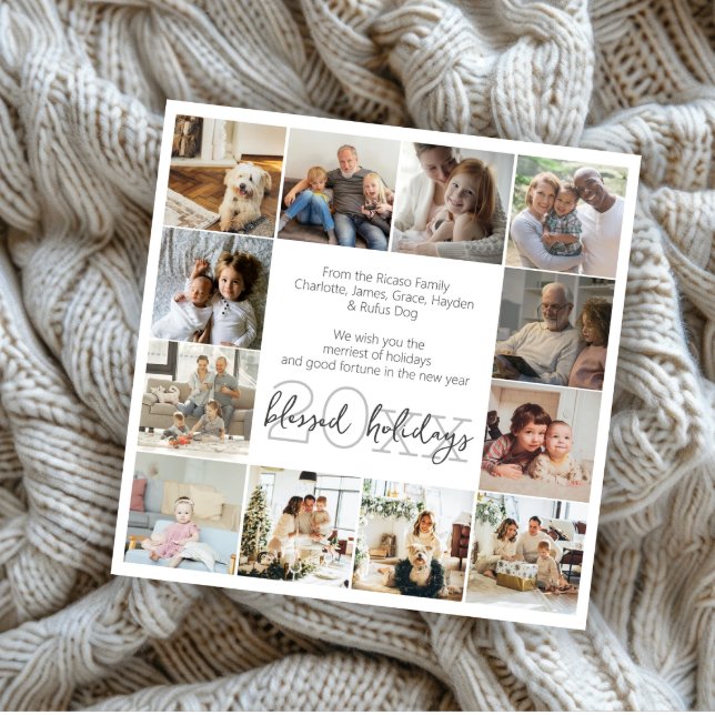 Erinnerungen 12 Fotovorlage Weihnachten (Holiday Memories 12 Photo Template Christmas cards from Ricaso. Your own photograph, make your own)