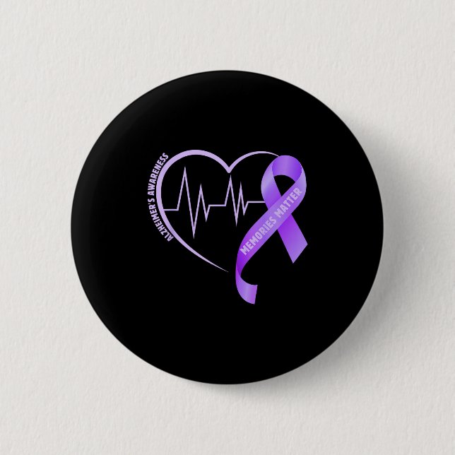 Erinnerungen Alzheimer-Bewusstsein lila Band Button (Vorderseite)