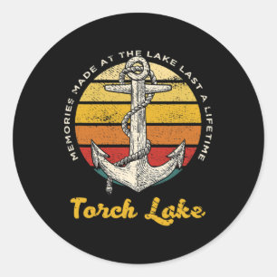 Erinnerungen am Torch Lake bleiben ein Leben lang Runder Aufkleber