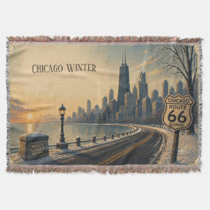 Erinnerungen an die Chicago-Winter-Route 66 Cozy Decke