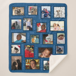 Erinnerungen Classic Blue 20 Foto Personalisiert Sherpadecke