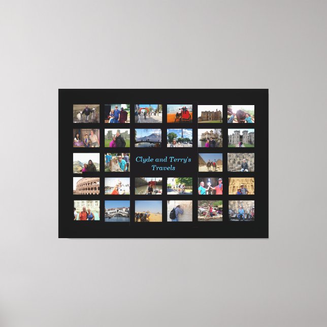 Erinnerungen der Reise Collage 36 X 24 Schwarzer H Leinwanddruck (Vorderseite)