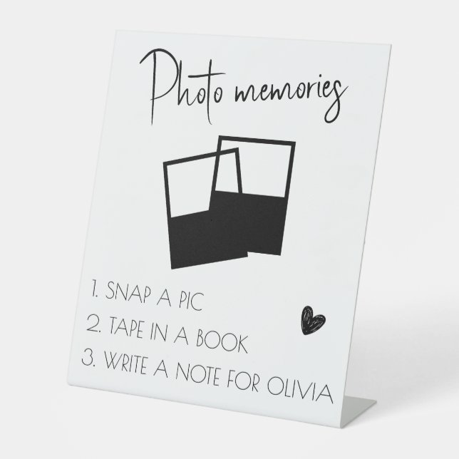 Erinnerungen des Fotos für den weißen benutzerdefi Sockelschild (Vorderseite)