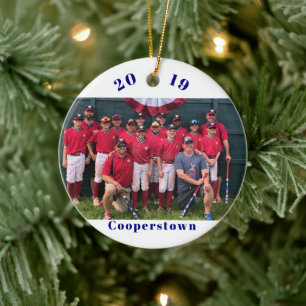 Erinnerungen des kooperierenden NY Baseball-Foto-T Keramik Ornament