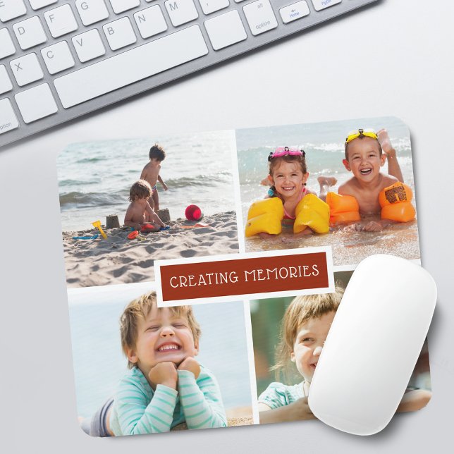 Erinnerungen erstellen FotoCollage Mousepad (Family Creating Memories Photo Collage Mouse Pad)