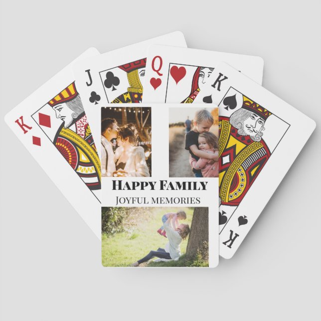 Erinnerungen für Fotos mit Familiennamen Spielkarten (Rückseite)