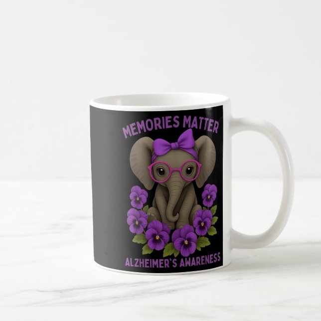 Erinnerungen Heimer's Awareness Lila Elephant Blum Kaffeetasse (Rechts)