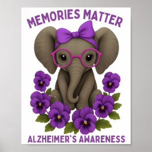 Erinnerungen Heimer's Awareness Lila Elephant Blum Poster
