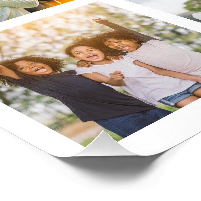 Erinnerungen in Bewegung: Anpassbare 16-FotoCollag Poster (Ecke)