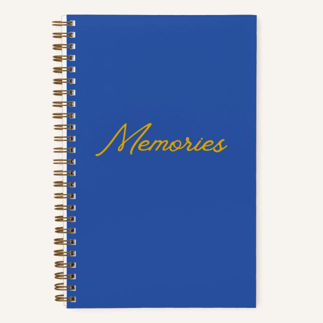 "Erinnerungen" Memory Journal in Blue & Gold Notizbuch (Vorderseite)