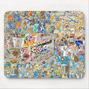 Erinnerungen. Park Güell. Großes Mosaik. Teil 1. Mousepad