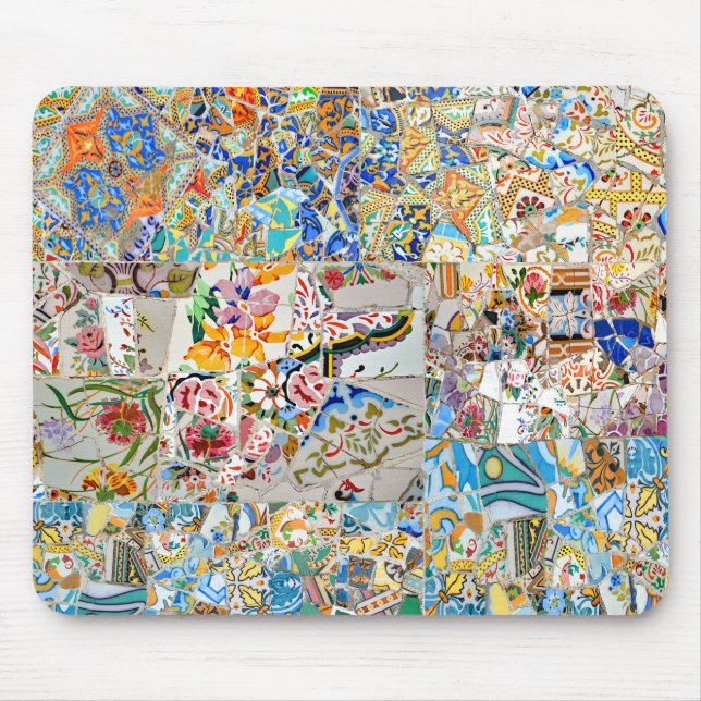 Erinnerungen. Park Güell. Großes Mosaik. Teil 1. Mousepad (Vorne)