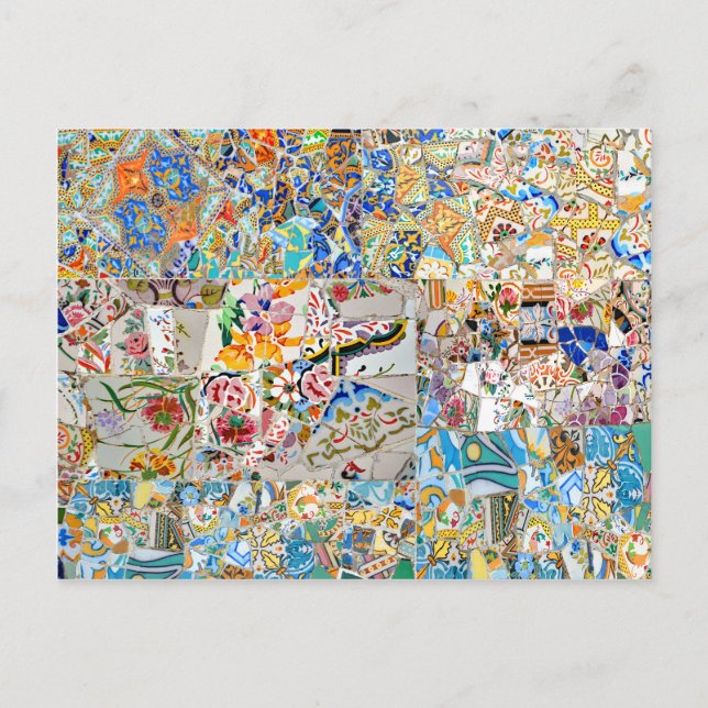 Erinnerungen. Park Güell. Großes Mosaik. Teil 1. Postkarte (Vorderseite)