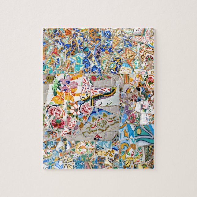 Erinnerungen. Park Güell. Großes Mosaik. Teil 1. Puzzle (Vertikal)