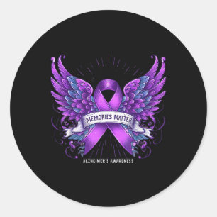 Erinnerungen Ribbon Wings Vintag Heimers Bewusstse Runder Aufkleber