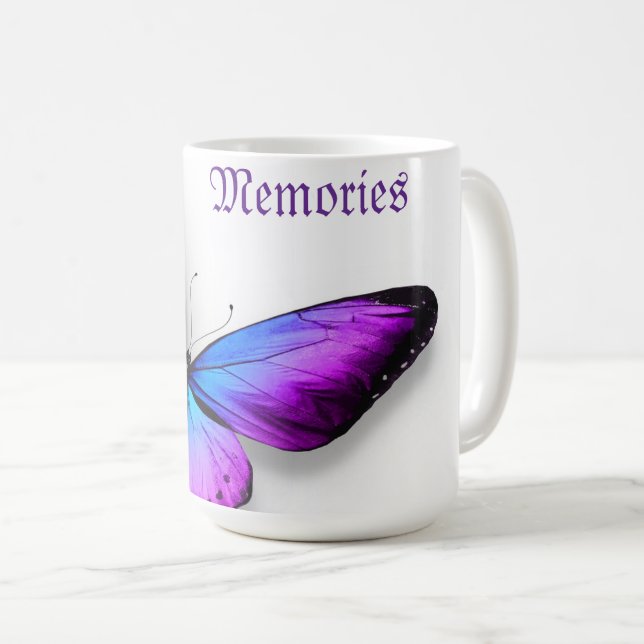 Erinnerungen Schmetterling-Tasse Kaffeetasse (VorderseiteRechts)