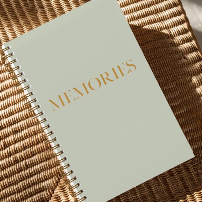 "Erinnerungen" Speichern des Green Memory-Journals Notizbuch (Pen your life stories in this minimalist sage green memory journal.)