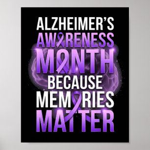 Erinnerungen violette Schleife Alzheimer-Bewusstse Poster