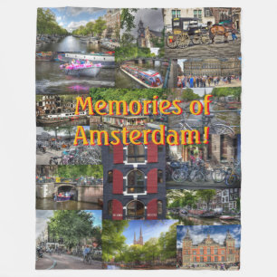 Erinnerungen von Amsterdam Souvenir Foto Collage Fleecedecke
