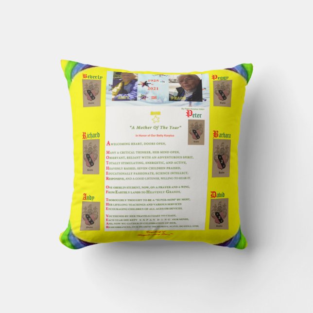 "Erinnerungen von Betty Karplus 1925-2021" Pillow Kissen
