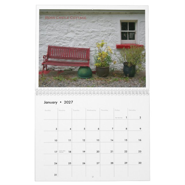 Erinnerungen von Irland Kalender (Jan 2027)