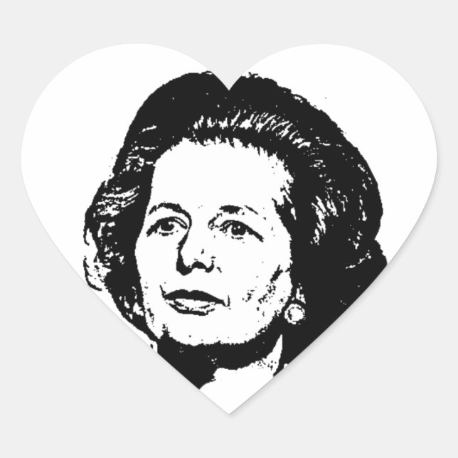 Erinnerungen von Margaret Thatcher Herz-Aufkleber (Vorderseite)