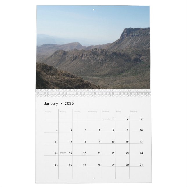Erinnerungen von Texas-Fotografie Kalender (Jan 2026)