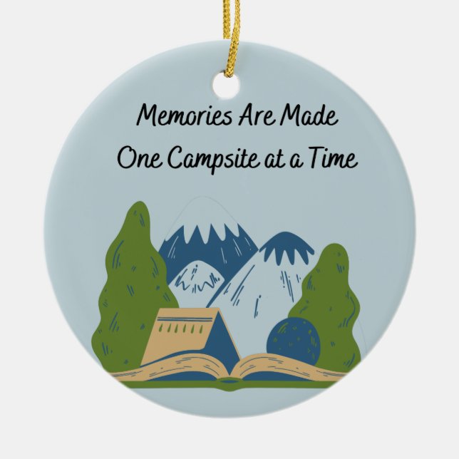 Erinnerungen werden jeweils auf einem Campingplatz Keramik Ornament (Vorne)