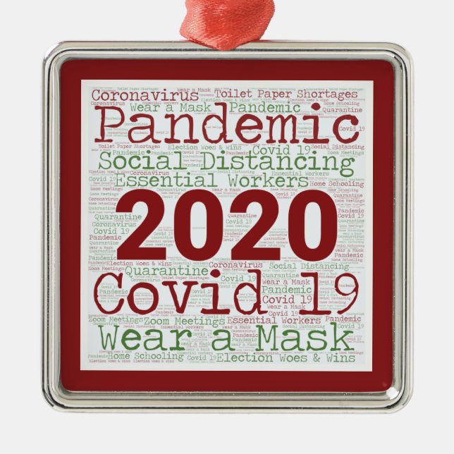 Erinnerungen zum Jahr 2020 Ornament Aus Metall (Vorne)