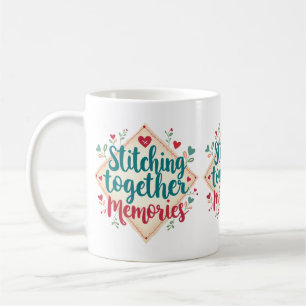 Erinnerungen Zusammennähen Stickerei Kunst Kaffeetasse