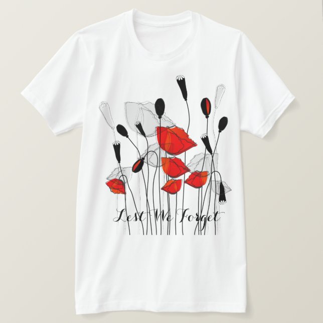 Erinnerungs-Mohnblume mit dem Text, aus Furcht, T-Shirt (Design vorne)