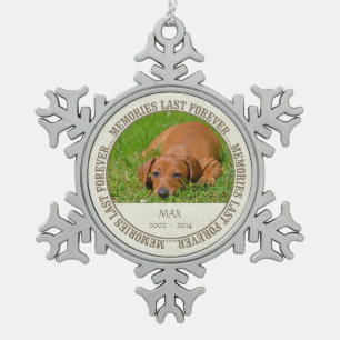 Erinnerungs- Verlust des Haustieres - Schneeflocken Zinn-Ornament