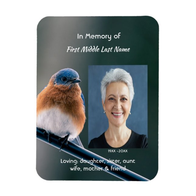 Erinnerungsandenken Blaue Vogelgarten Vogel  Magnet (Vertikal)