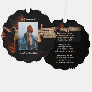 Erinnerungsandenken Christliche Musik Gitarre Ornament Karte