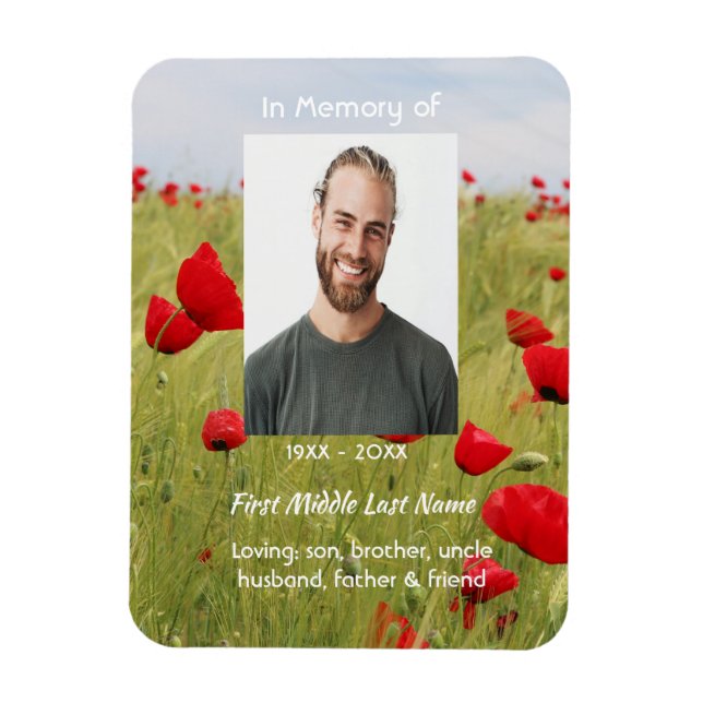Erinnerungsandenken Feld Rote Mohnblume Magnet (Vertikal)